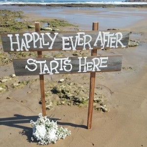beach wedding sign
