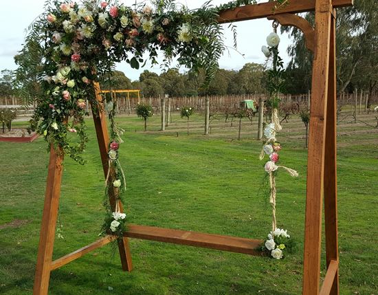 Wedding swing with flowers
