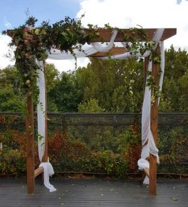 wooden wedding arch